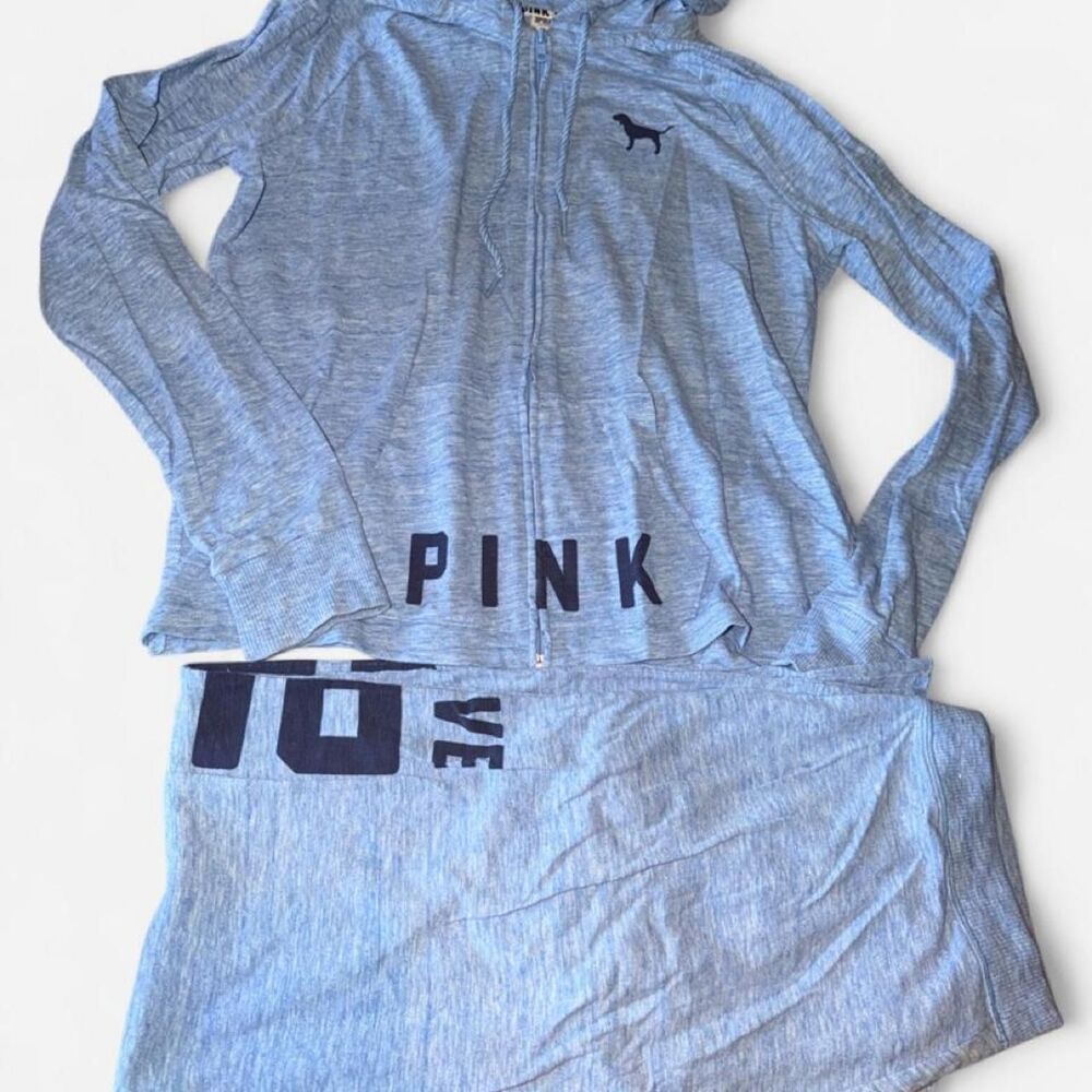 Victoria-s-secret Women's Grey and Blue Joggers-tracksuits